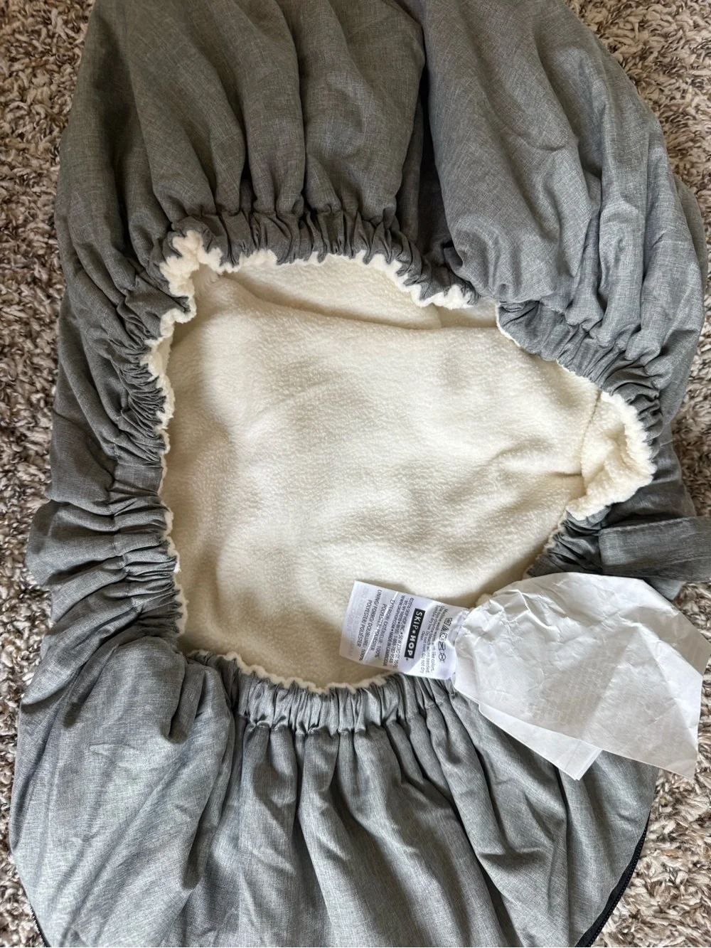 Skip Hop Gray Sherpa-Lined Baby Footmuff winter car seat cover